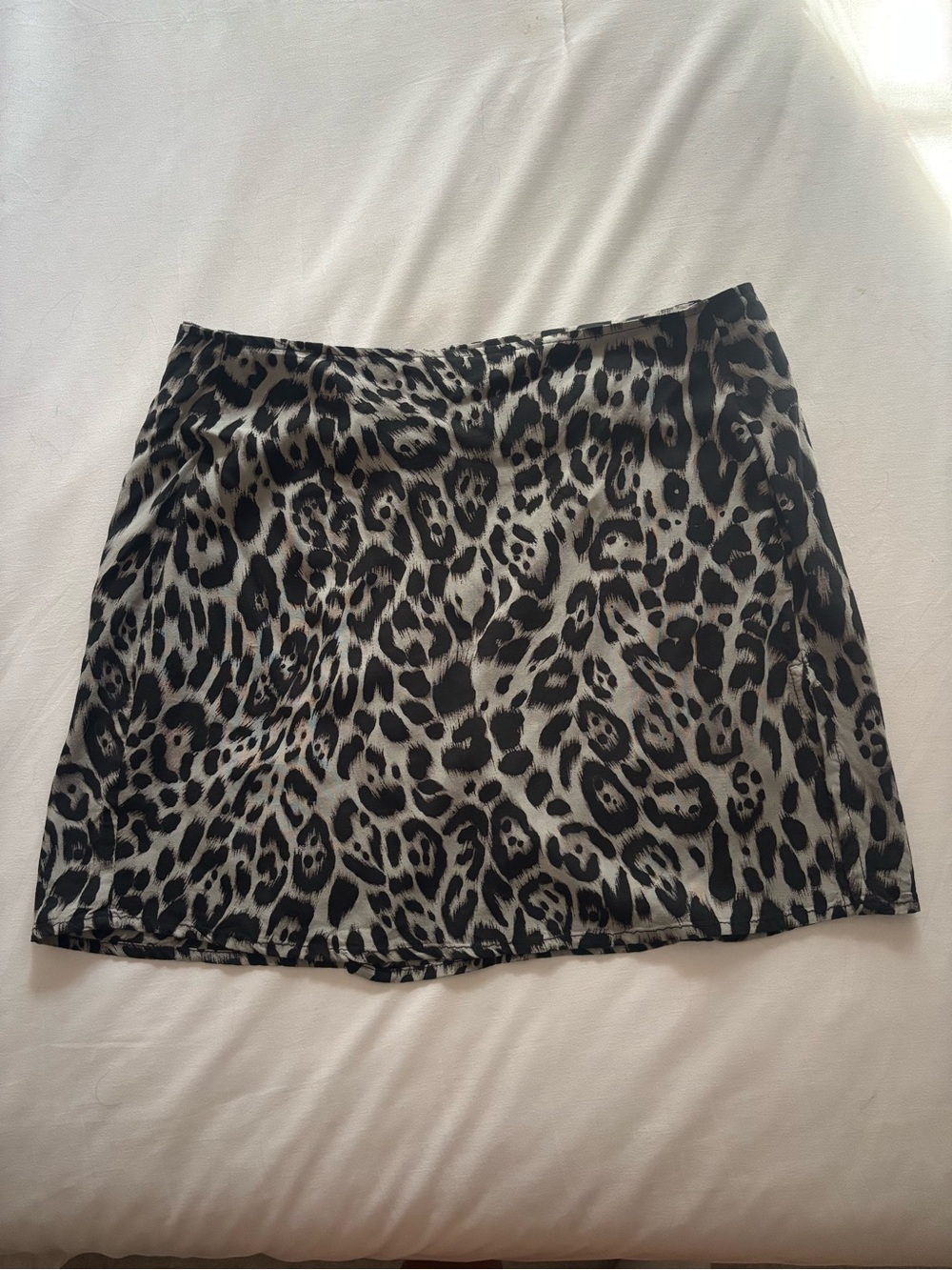 Motel Rocks Leopard Print Mini Skirt - Black and Gray